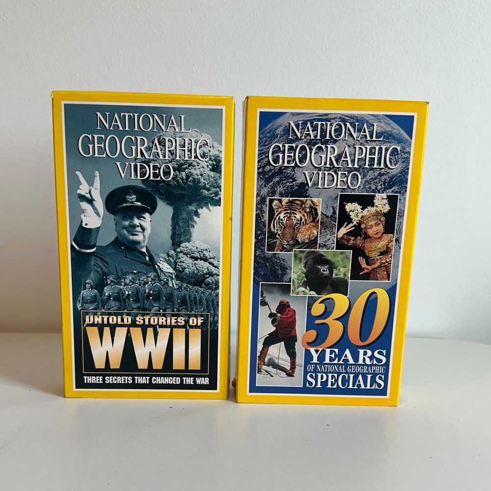 National Geographic VHS Lot Untold Stories of WWII & 30 Years Specials Doc Set